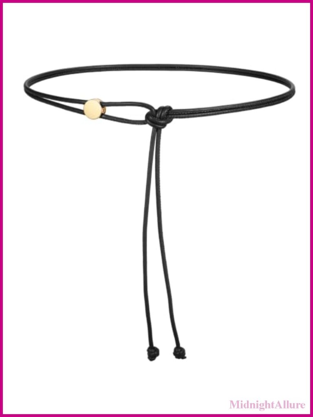 Skinny Vegan Leather Rope Belt Adjustable Tie Waist for Dress
